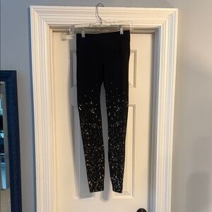 lululemon athletica Black and Gold Speckled Leggings